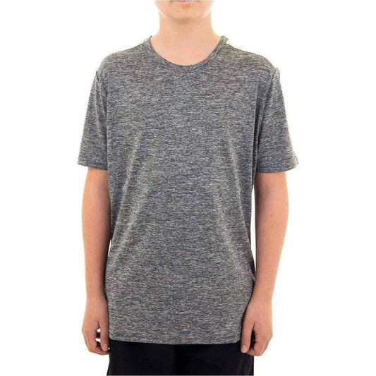 More Mile Marl Boys Short Sleeve Running Top - Grey - Start Fitness