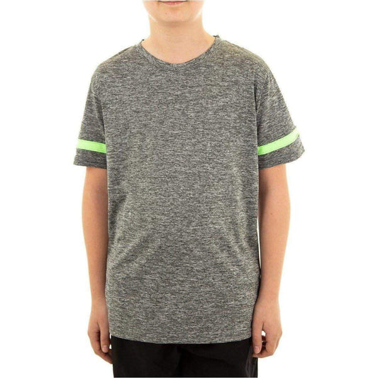 More Mile Marl Boys Short Sleeve Running Top - Grey - Start Fitness