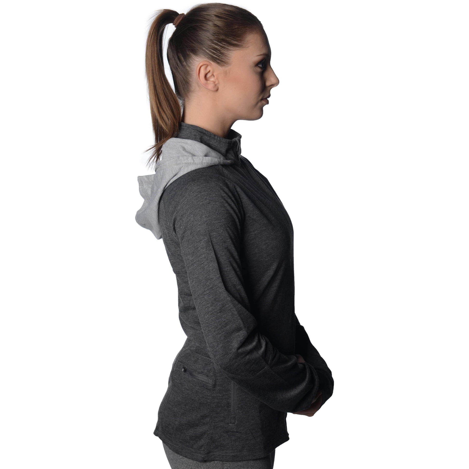 More Mile Marl Full Zip Womens Training Hoody - Grey - Start Fitness