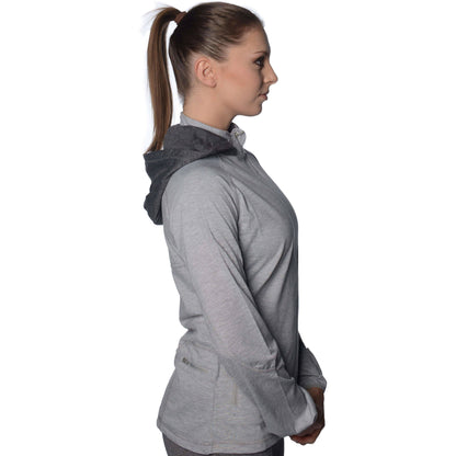 More Mile Marl Full Zip Womens Training Hoody - Grey - Start Fitness