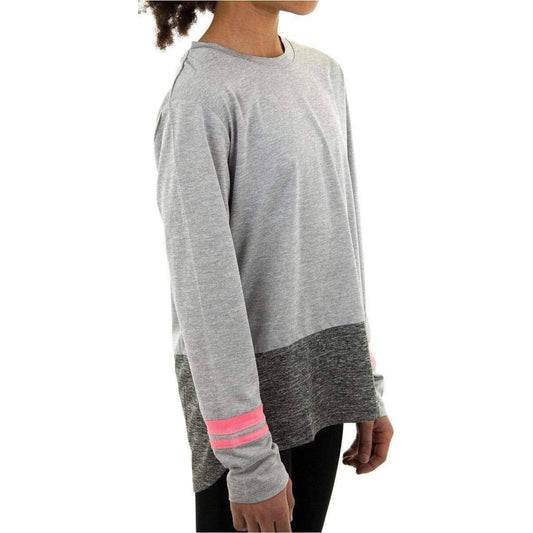 More Mile Marl Girls Long Sleeve Running Top - Grey - Start Fitness