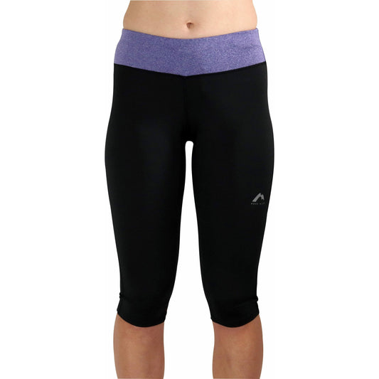 More Mile Marl Womens 3/4 Capri Running Tights - Black - Start Fitness