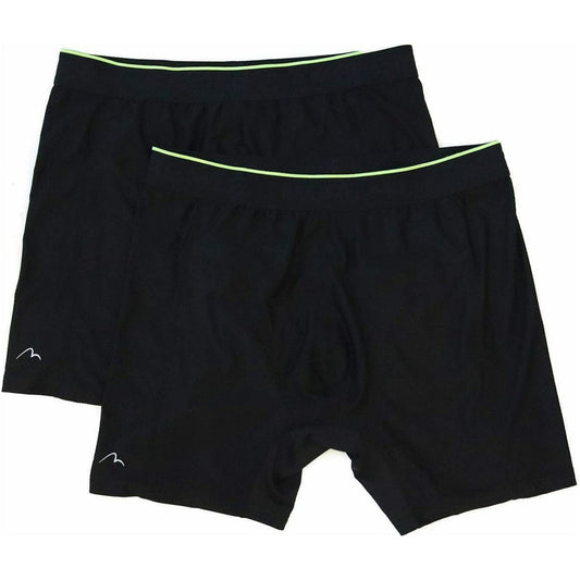 More Mile Performance (2 Pack) Mens Running Boxer Shorts - Black - Start Fitness