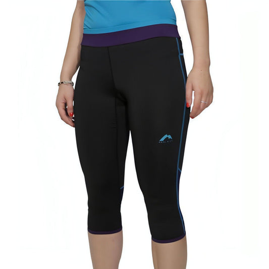 More Mile Prime 3/4 Capri Womens Running Tights - Black - Start Fitness