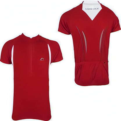 More Mile Short Sleeve Half Zip Mens Cycling Jersey - Red - Start Fitness