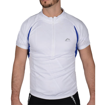 More Mile Short Sleeve Half Zip Mens Cycling Jersey - White 5055604327799 - Start Fitness