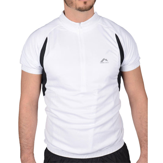 More Mile Short Sleeve Half Zip Mens Cycling Jersey - White 5055604327850 - Start Fitness