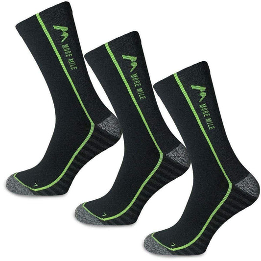 More Mile Strive (3 Pack) Running Socks - Black - Start Fitness