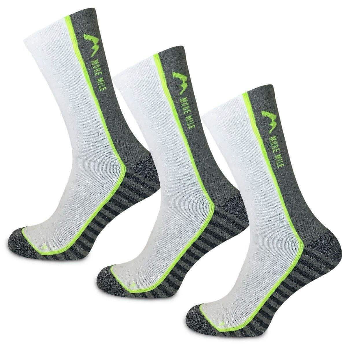 More Mile Strive (3 Pack) Running Socks - White – Start Fitness