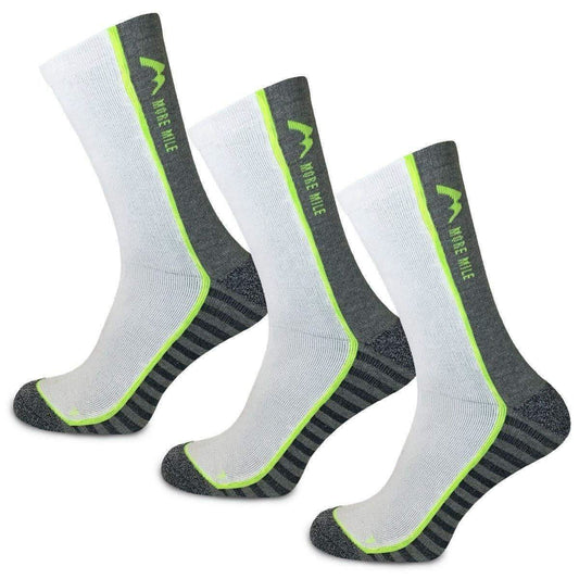 More Mile Strive (3 Pack) Running Socks - White - Start Fitness