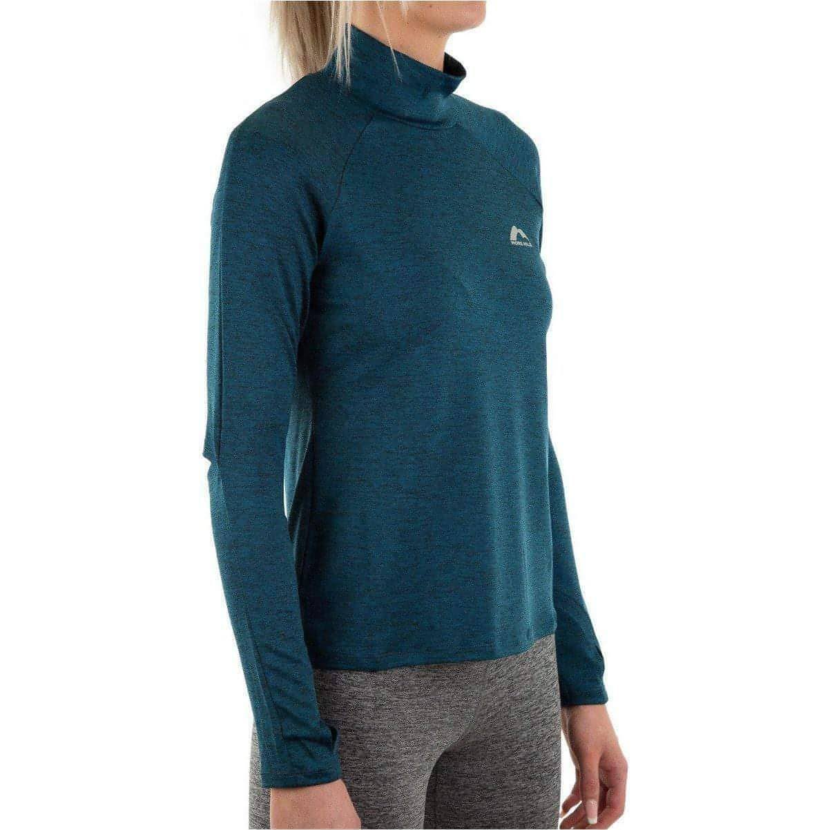 More Mile Train To Run Womens Long Sleeve Funnel Neck Running Top - Blue - Start Fitness