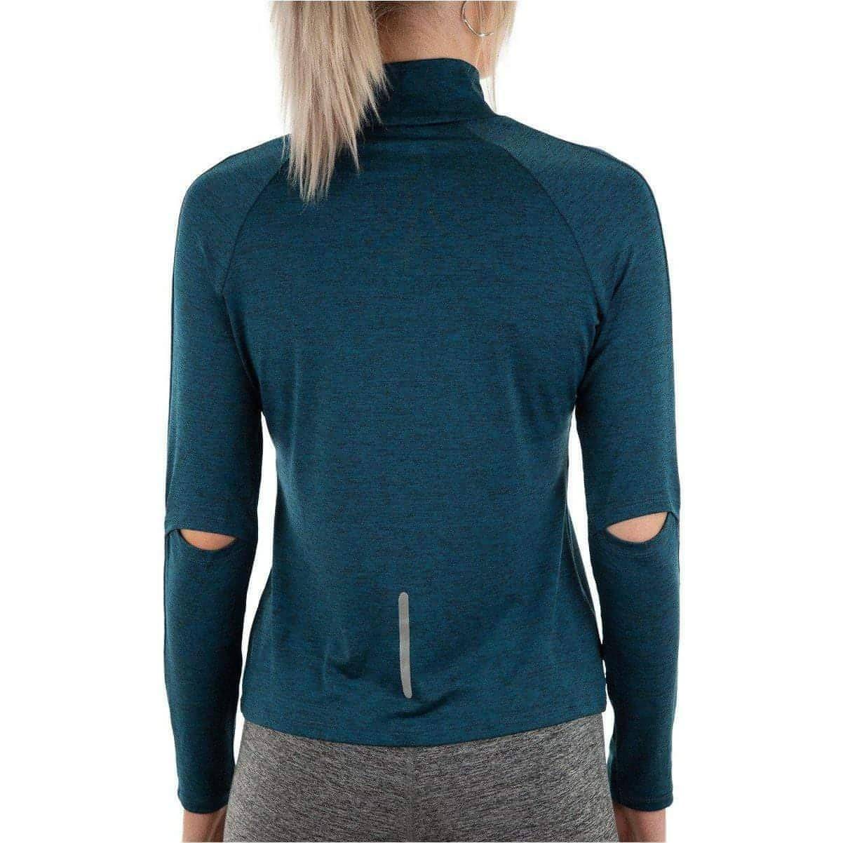 More Mile Train To Run Womens Long Sleeve Funnel Neck Running Top - Blue - Start Fitness