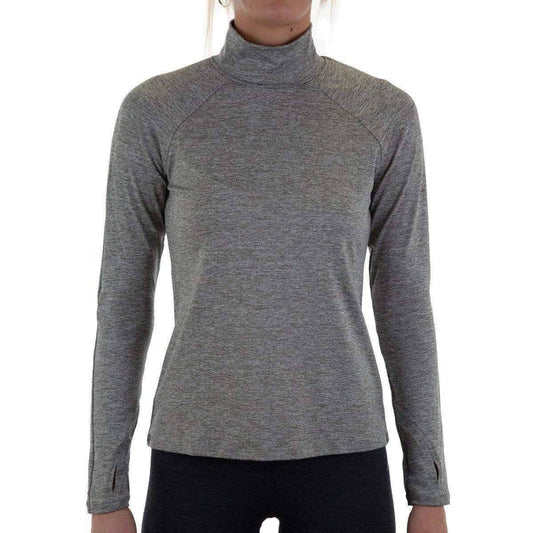 More Mile Train To Run Womens Long Sleeve Funnel Neck Running Top - Grey - Start Fitness