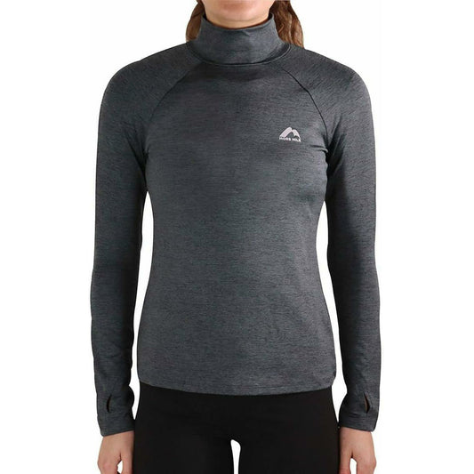 More Mile Train To Run Womens Long Sleeve Funnel Neck Running Top - Grey - Start Fitness