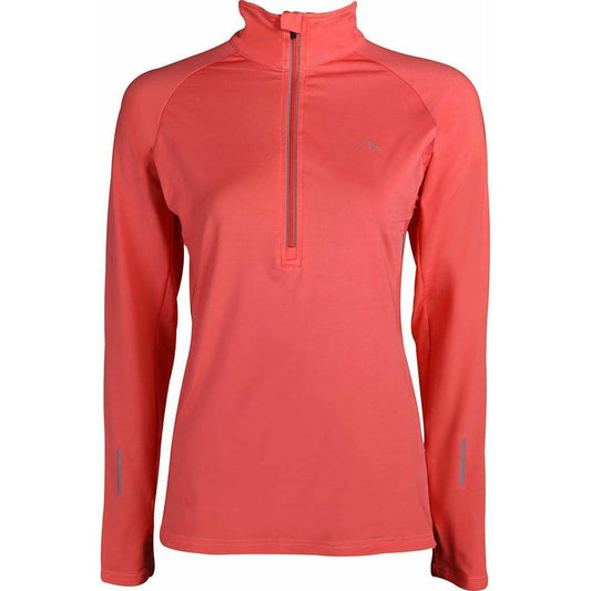 More Mile Vancouver Half Zip Long Sleeve Womens Running Top - Pink - Start Fitness