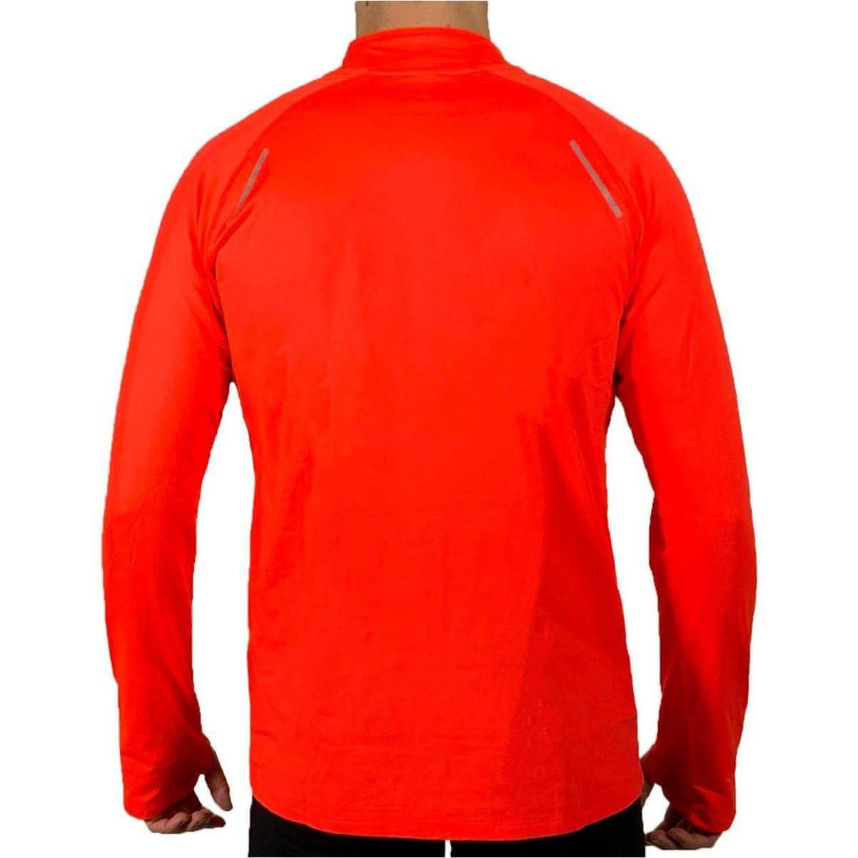 More Mile Vivid Half Zip Long Sleeve Mens Running Top - Orange - Start Fitness