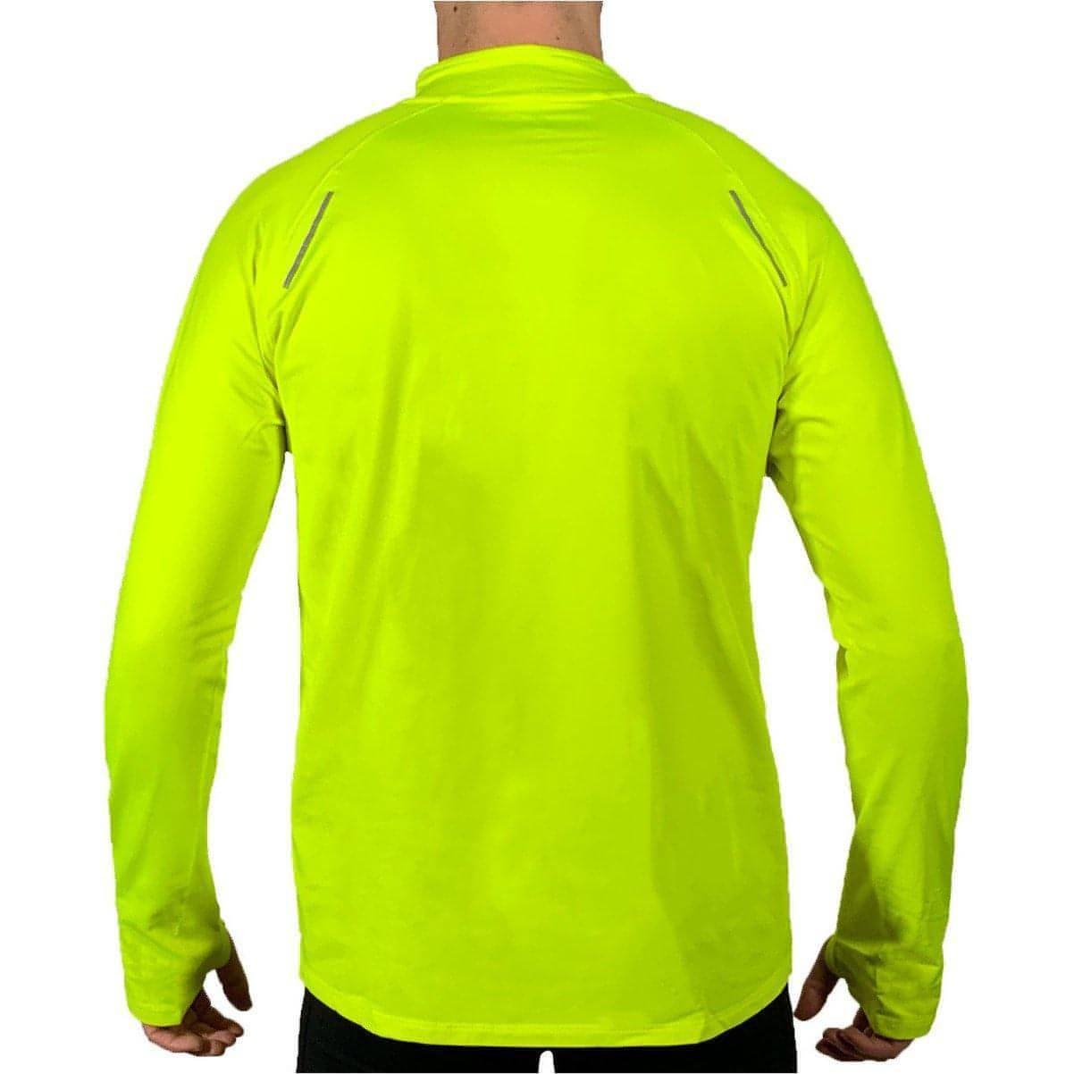 More Mile Vivid Half Zip Long Sleeve Mens Running Top - Yellow - Start Fitness