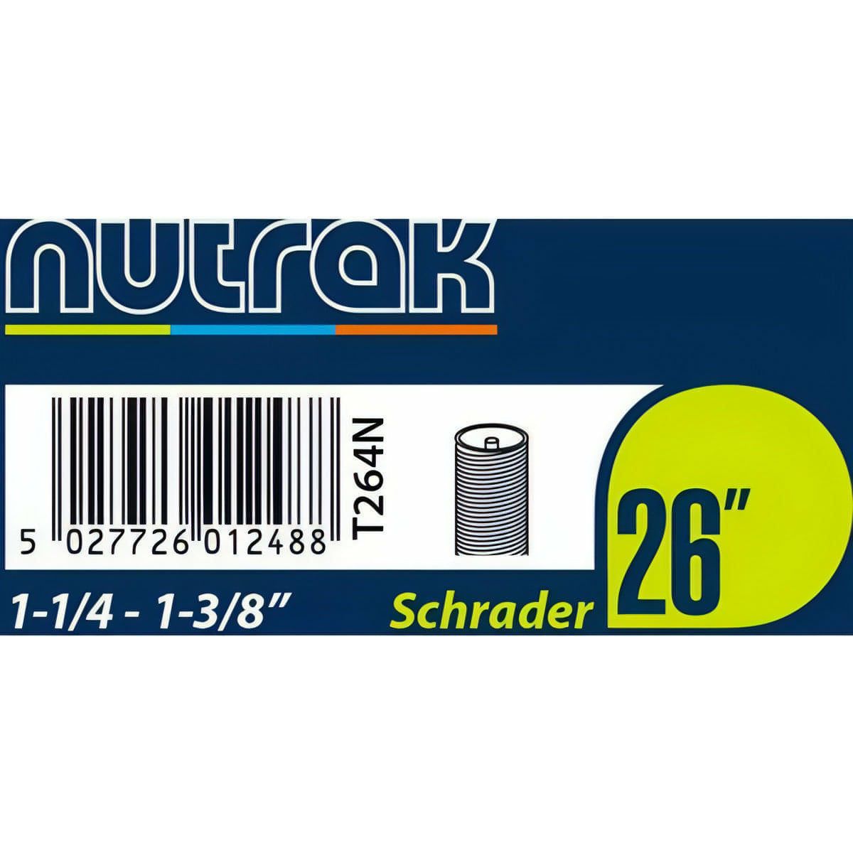 NuTrak Cycle Inner Tube Schrader Valve - 26" x 1-1/4 - 1 3/8 inch 5027726012488 - Start Fitness