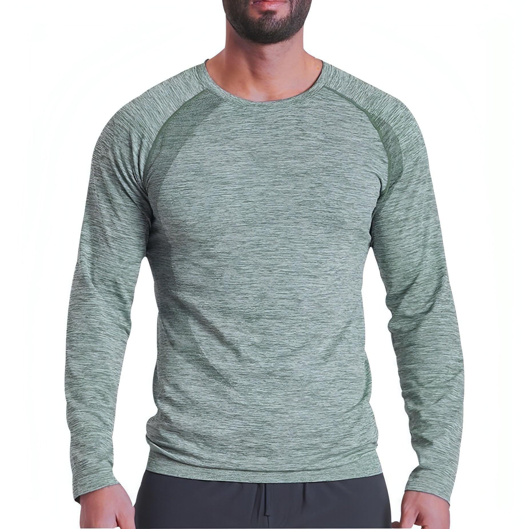 Ohmme Orion Long Sleeve Mens Yoga Top - Green - Start Fitness