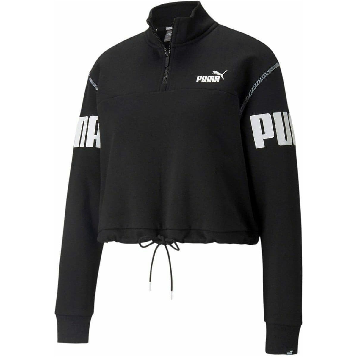 Puma Power Half Zip Long Sleeve Womens Cropped Top - Black - Start Fitness