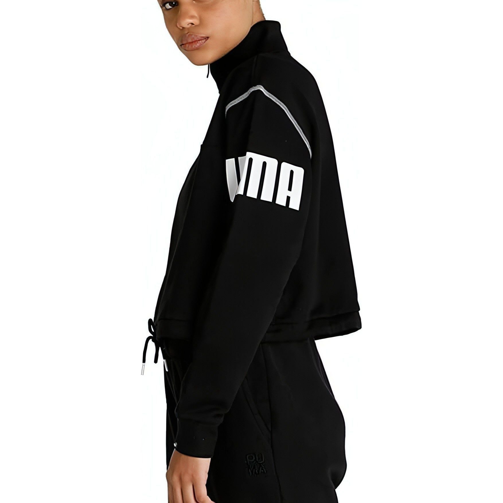 Puma Power Half Zip Long Sleeve Womens Cropped Top - Black - Start Fitness