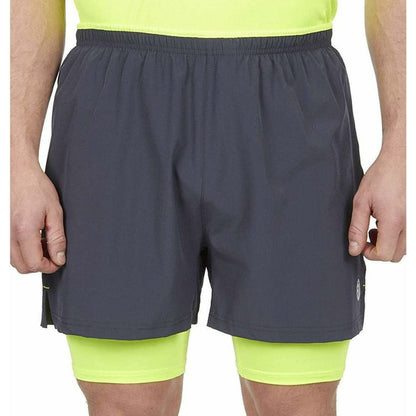 Red Tag Activewear Mens 2 In 1 Running Shorts - Grey - Start Fitness