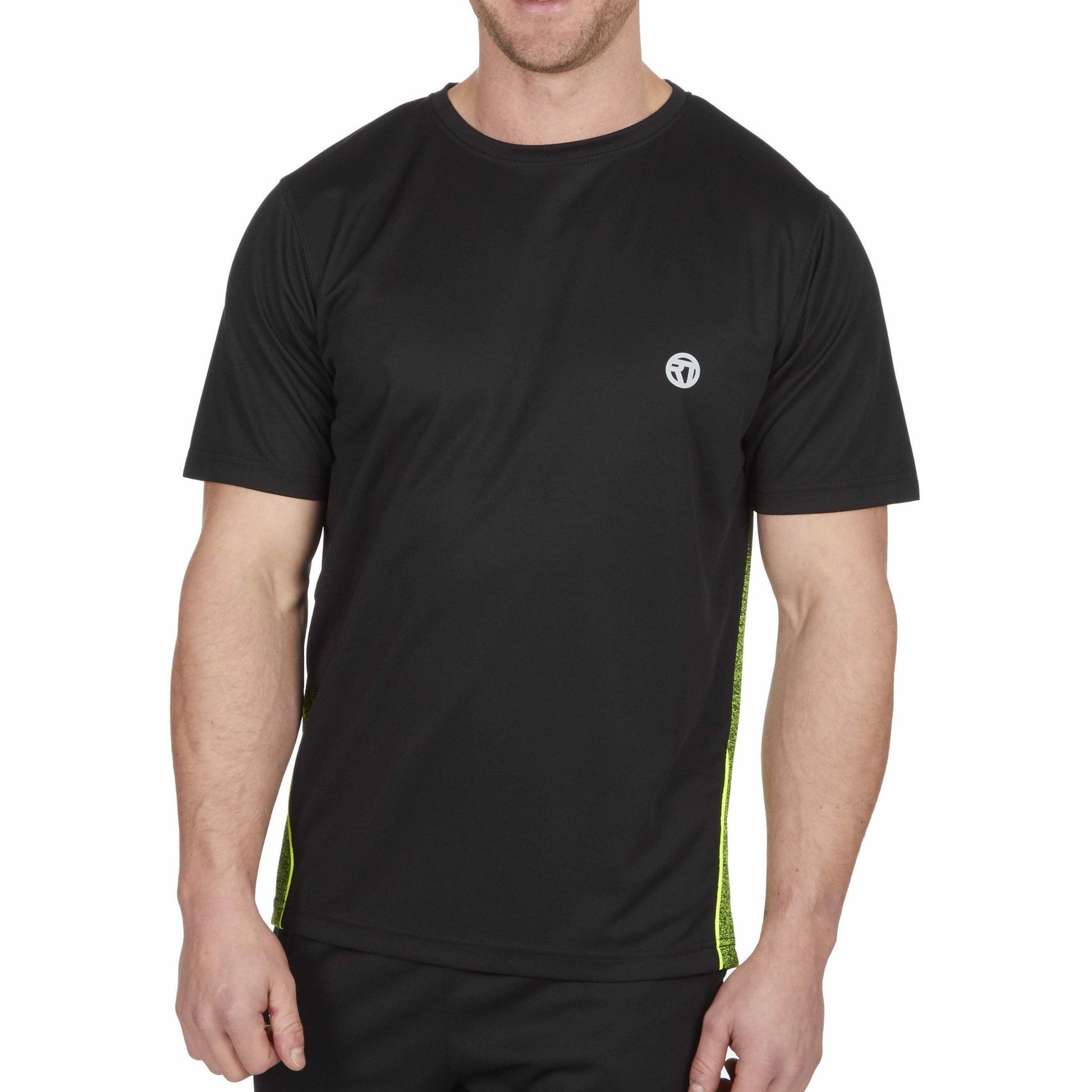 Red Tag Activewear Reflective Short Sleeve Mens Running Top - Black - Start Fitness