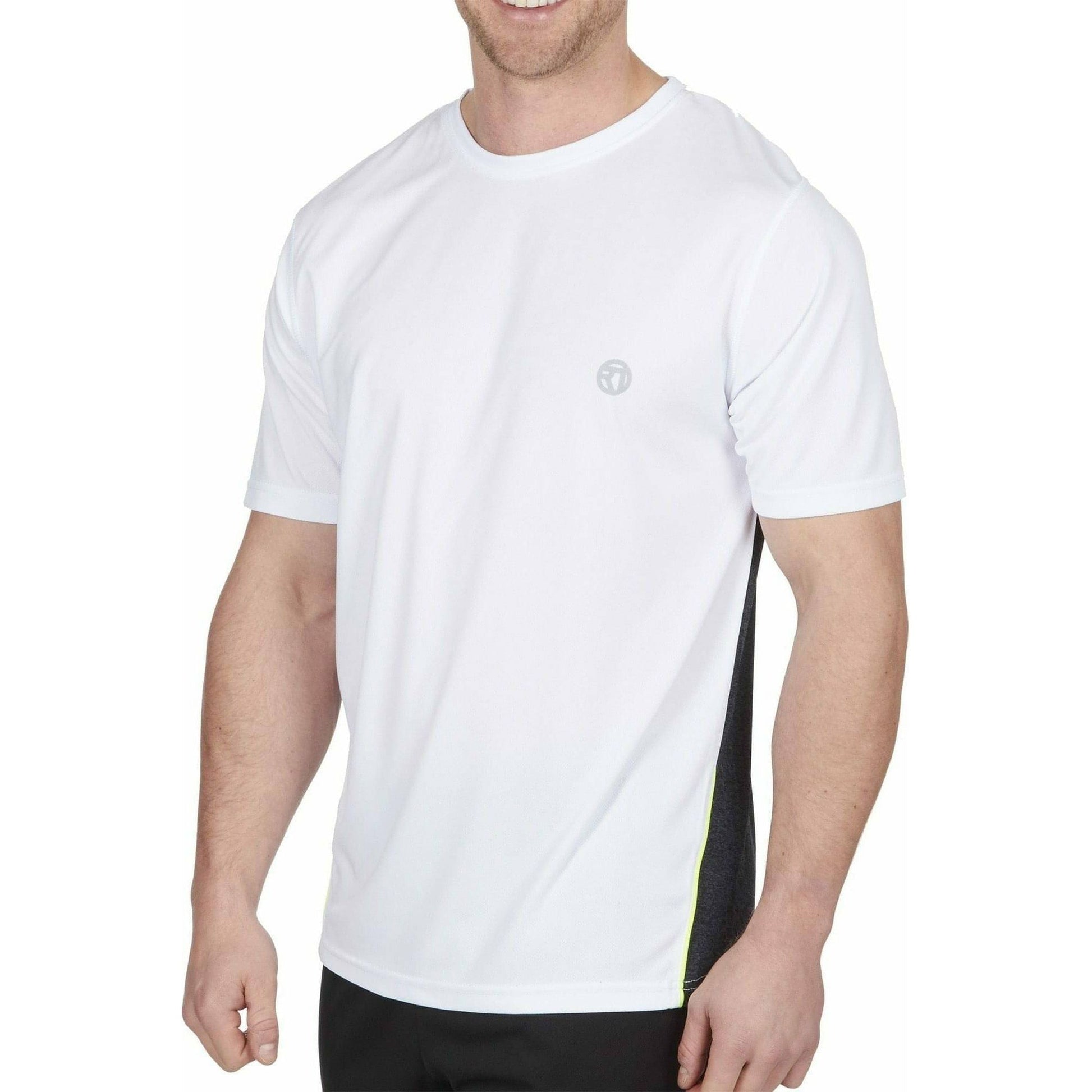 Red Tag Activewear Reflective Short Sleeve Mens Running Top - White - Start Fitness