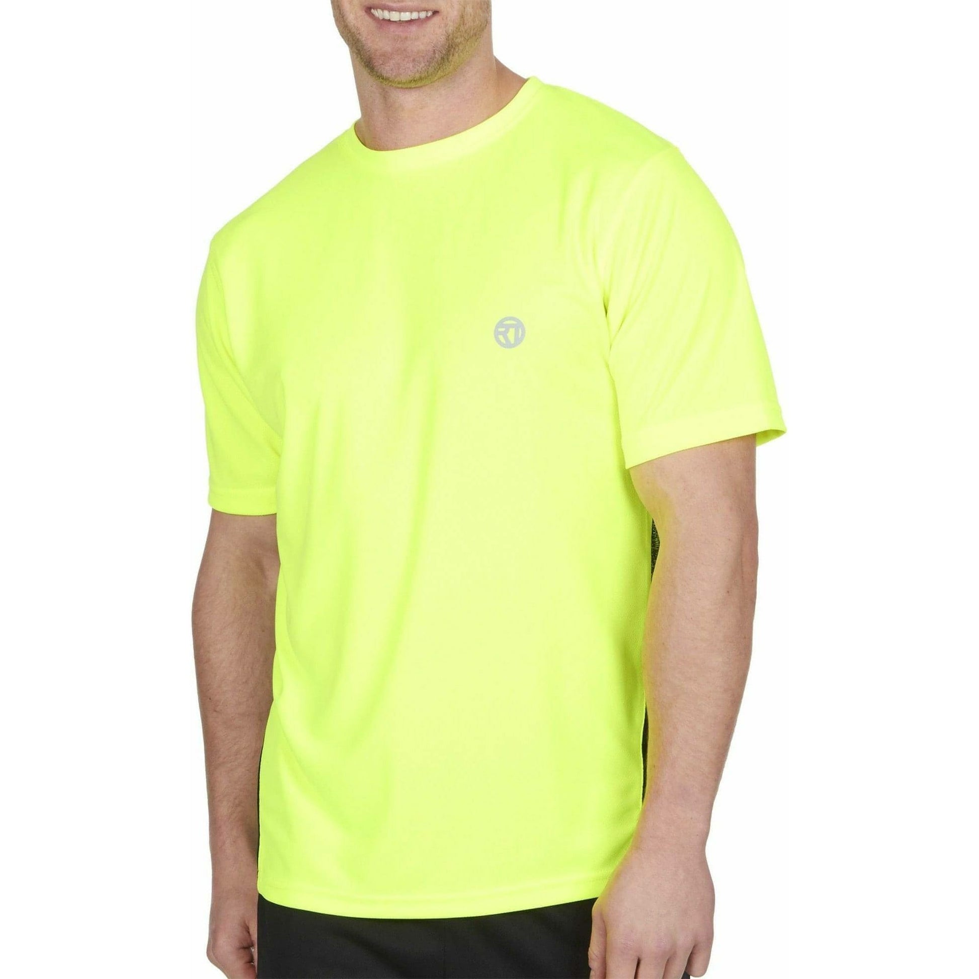 Red Tag Activewear Reflective Short Sleeve Mens Running Top - Yellow - Start Fitness