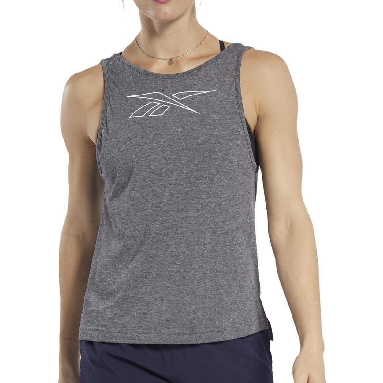 Reebok ActivChill +Cotton Graphic Womens Training Vest Tank Top - Grey - Start Fitness