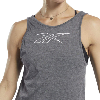 Reebok ActivChill +Cotton Graphic Womens Training Vest Tank Top - Grey - Start Fitness
