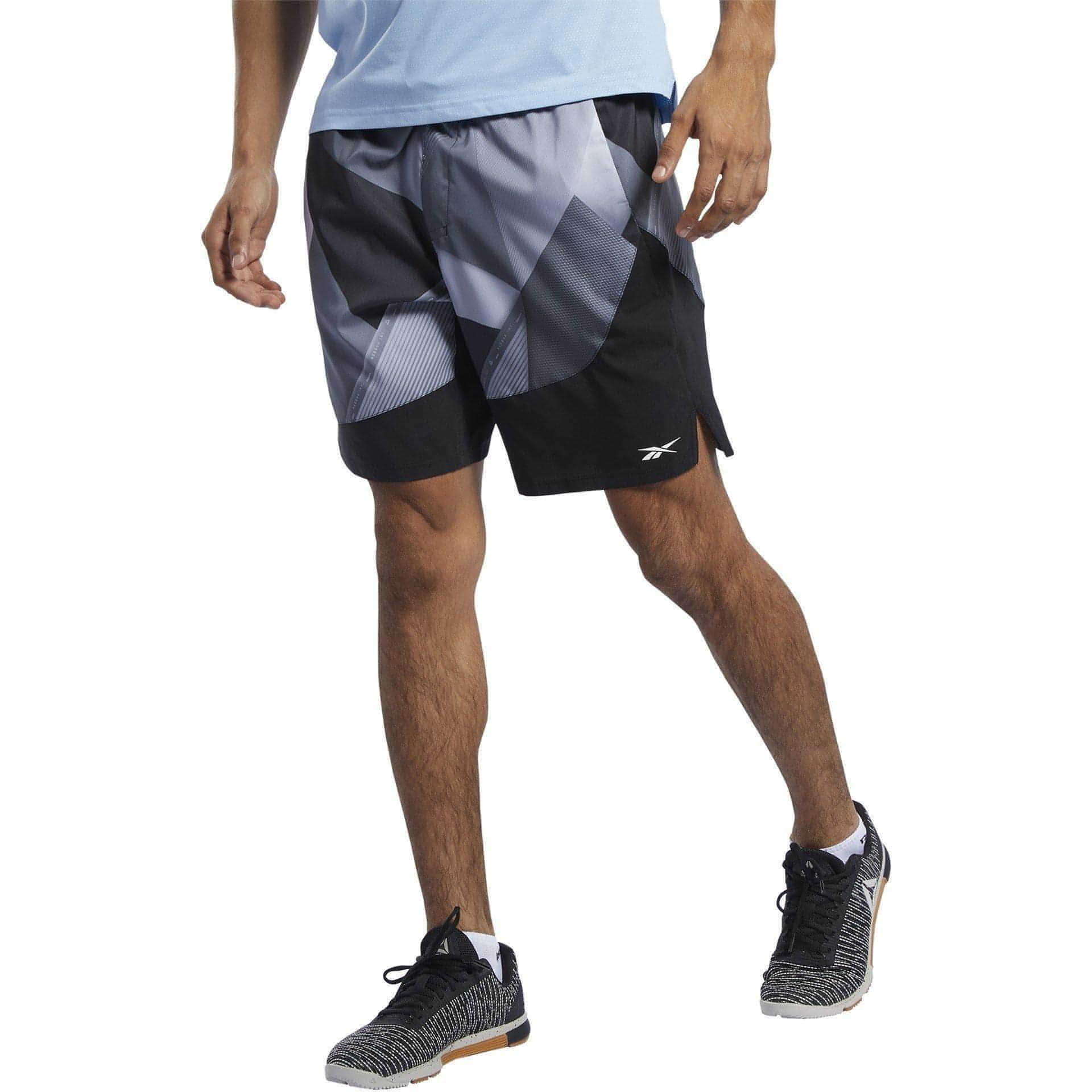 Reebok Epic All Over Print Mens Training Shorts - Black - Start Fitness