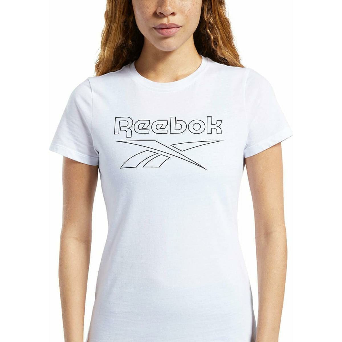 Reebok Essentials Graphic Short Sleeve Womens Training Top - White - Start Fitness