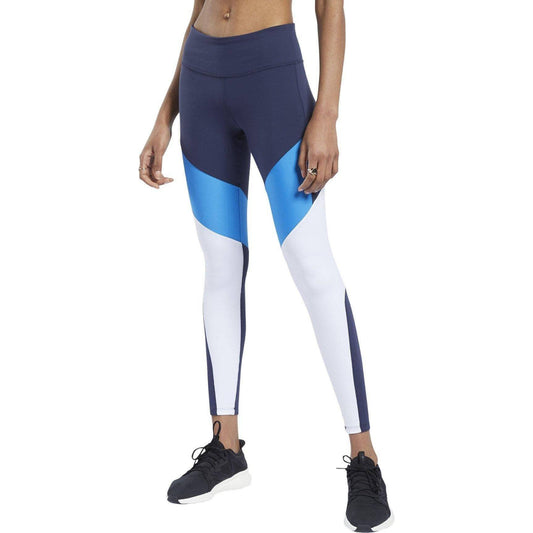 Reebok Lux Colourblock 2.0 Womens Long Training Tights - Navy - Start Fitness