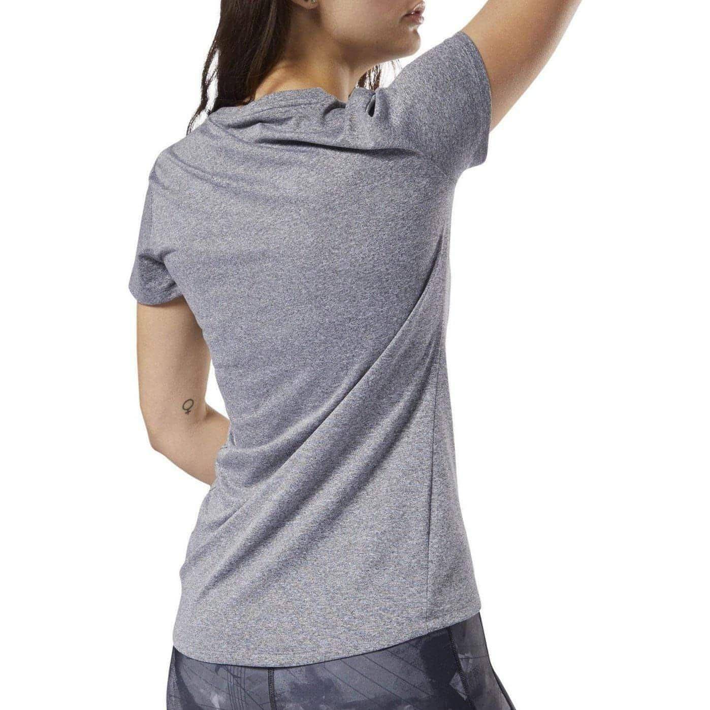 Reebok Reflective Graphic Short Sleeve Womens Running Top - Grey - Start Fitness