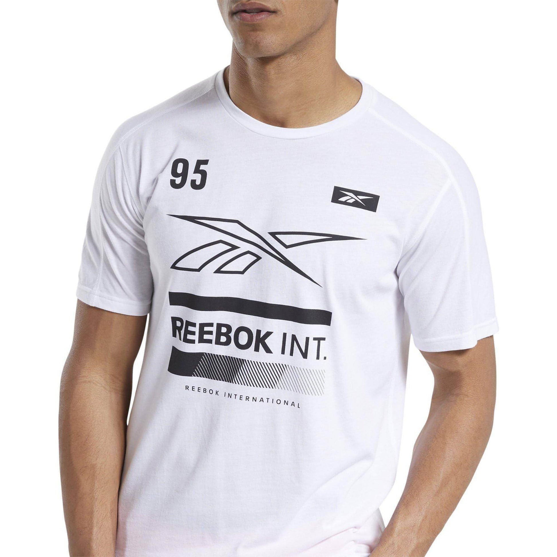 Reebok Speedwick Graphic Move Short Sleeve Mens Training Top - White - Start Fitness
