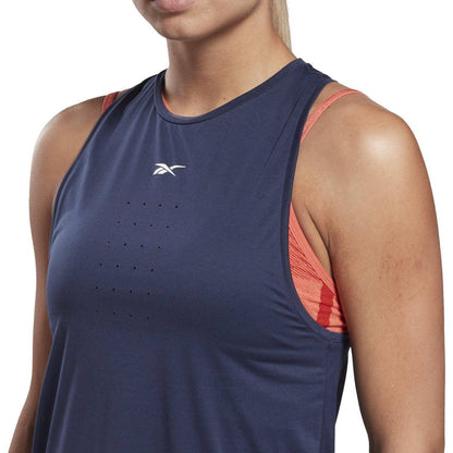 Reebok United By Fitness Perforated Womens Training Vest Tank Top - Navy - Start Fitness