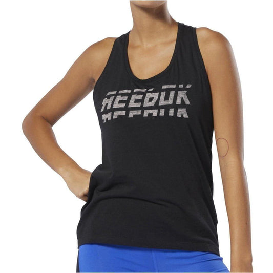 Reebok WOR Meet You There Graphic Womens Training Vest Tank Top - Black - Start Fitness