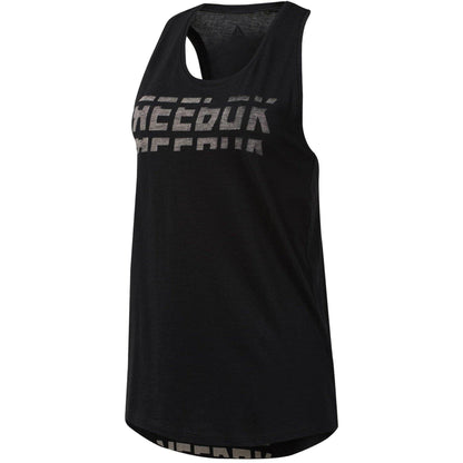 Reebok WOR Meet You There Graphic Womens Training Vest Tank Top - Black - Start Fitness