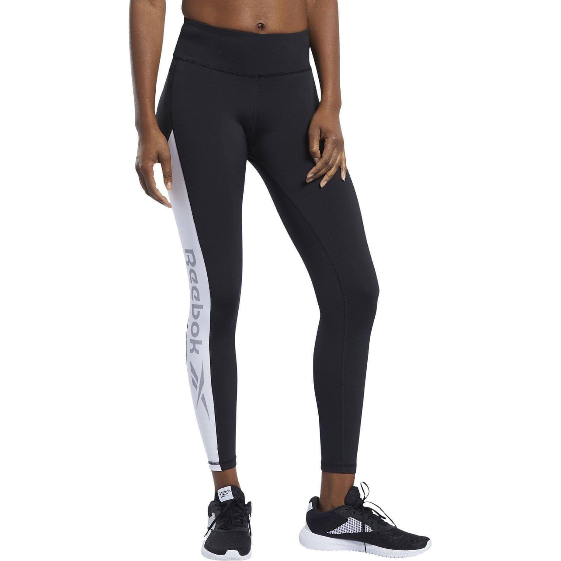 Reebok Workout Ready Logo Womens Long Training Tights - Black - Start Fitness