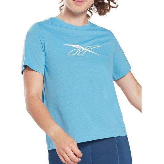 Reebok Workout Ready Supremium Short Sleeve Womens Training Top - Blue - Start Fitness