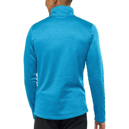Salomon Transition Half Zip Mid Long Sleeve Mens Running Top - Blue - Start Fitness