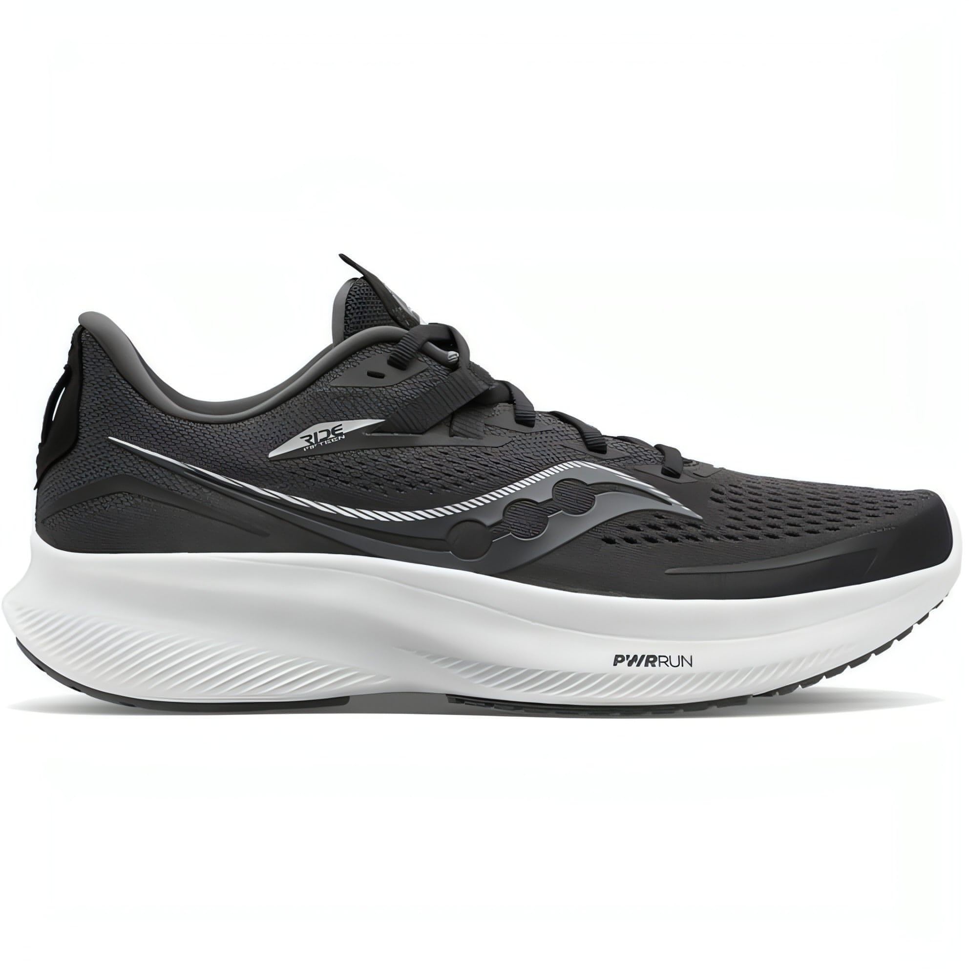 Saucony Ride 15 WIDE FIT Mens Running Shoes - Black – Start Fitness