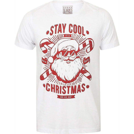 Season's Greetings Stay Cool Novelty Mens Christmas Short Sleeve Top - White - Start Fitness