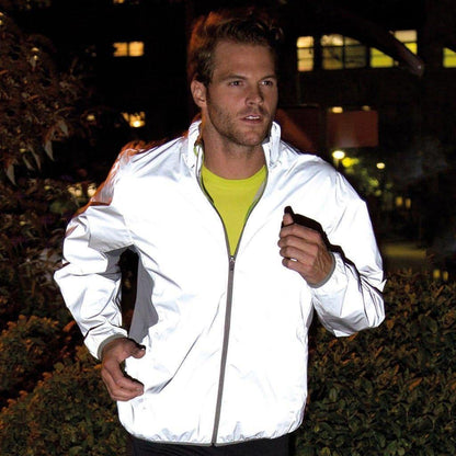 Spiro Luxe Reflectex Hi-Viz Mens Running Jacket - Silver - Start Fitness