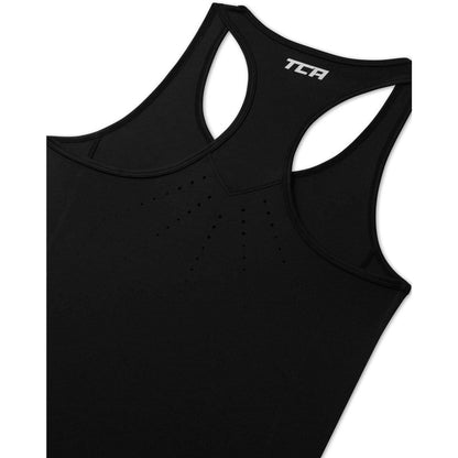 TCA Laser Tech Lightweight Womens Running Vest - Black - Start Fitness
