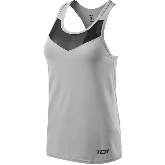 TCA MeshLuxe Womens Training Vest Tank Top - Grey - Start Fitness