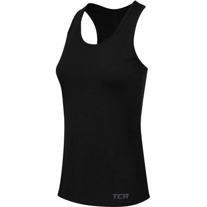 TCA Natural Performance Womens Running Vest Tank Top - Black - Start Fitness