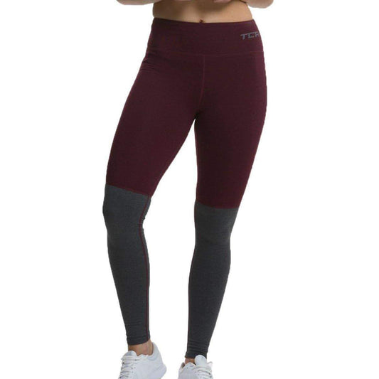 TCA Nova High Waist Womens Long Running Tights - Red - Start Fitness