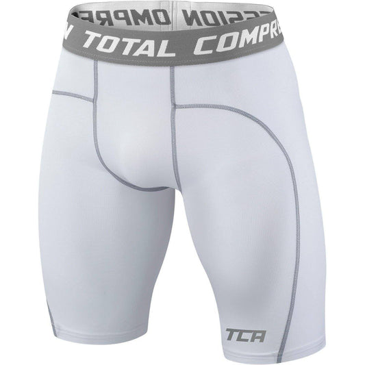TCA Pro Performance Compression Junior Short Tights - White - Start Fitness